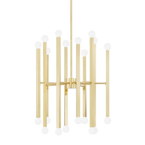 Dona 20 Light 24 inch Aged Brass Chandelier Ceiling Light