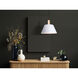 Harlyn 1 Light 14.5 inch Black/White/Wood Pendant Ceiling Light
