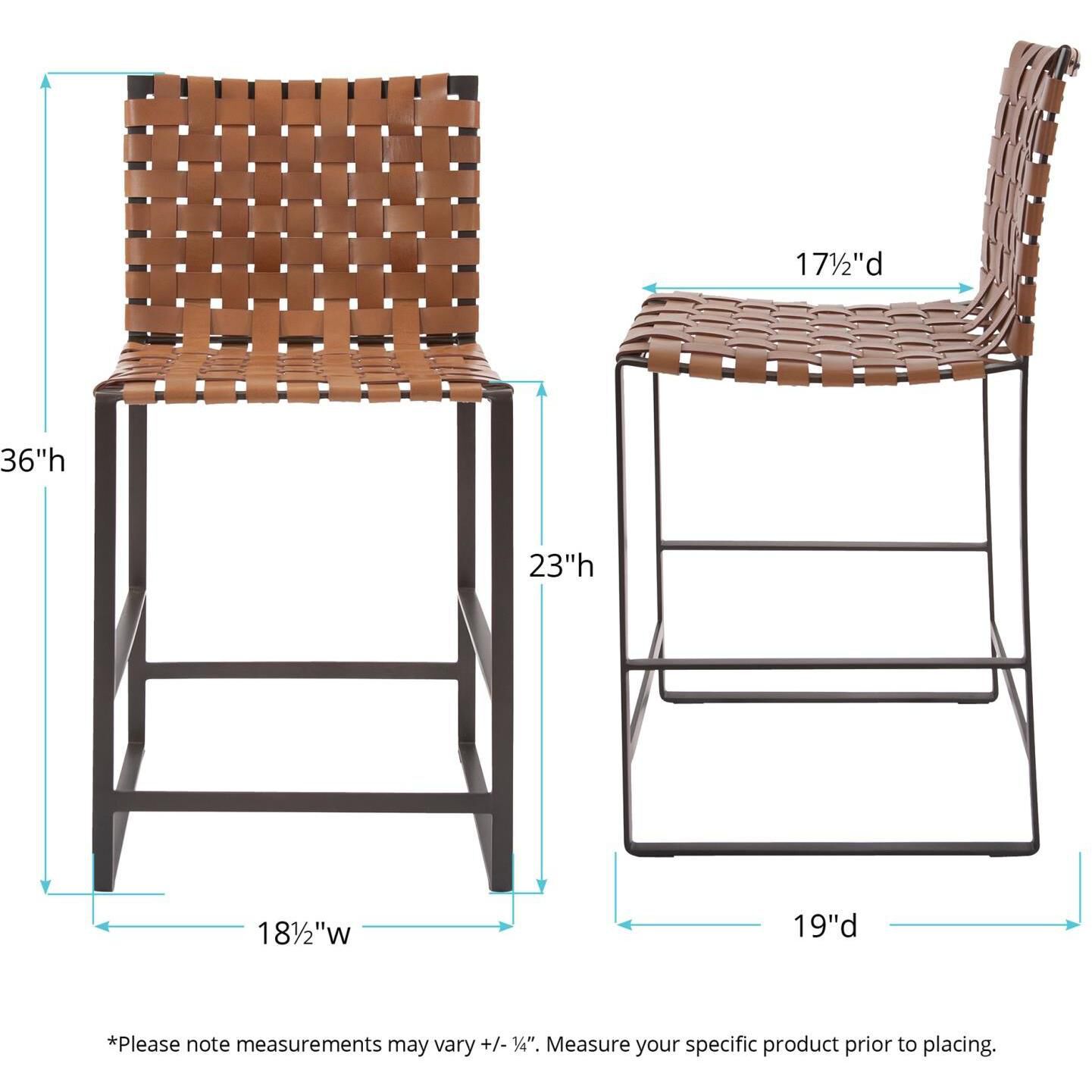 Irving 36 inch Buffalo Brown/Black Counter Stool