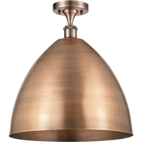 Ballston Dome LED 16 inch Antique Copper Semi-Flush Mount Ceiling Light