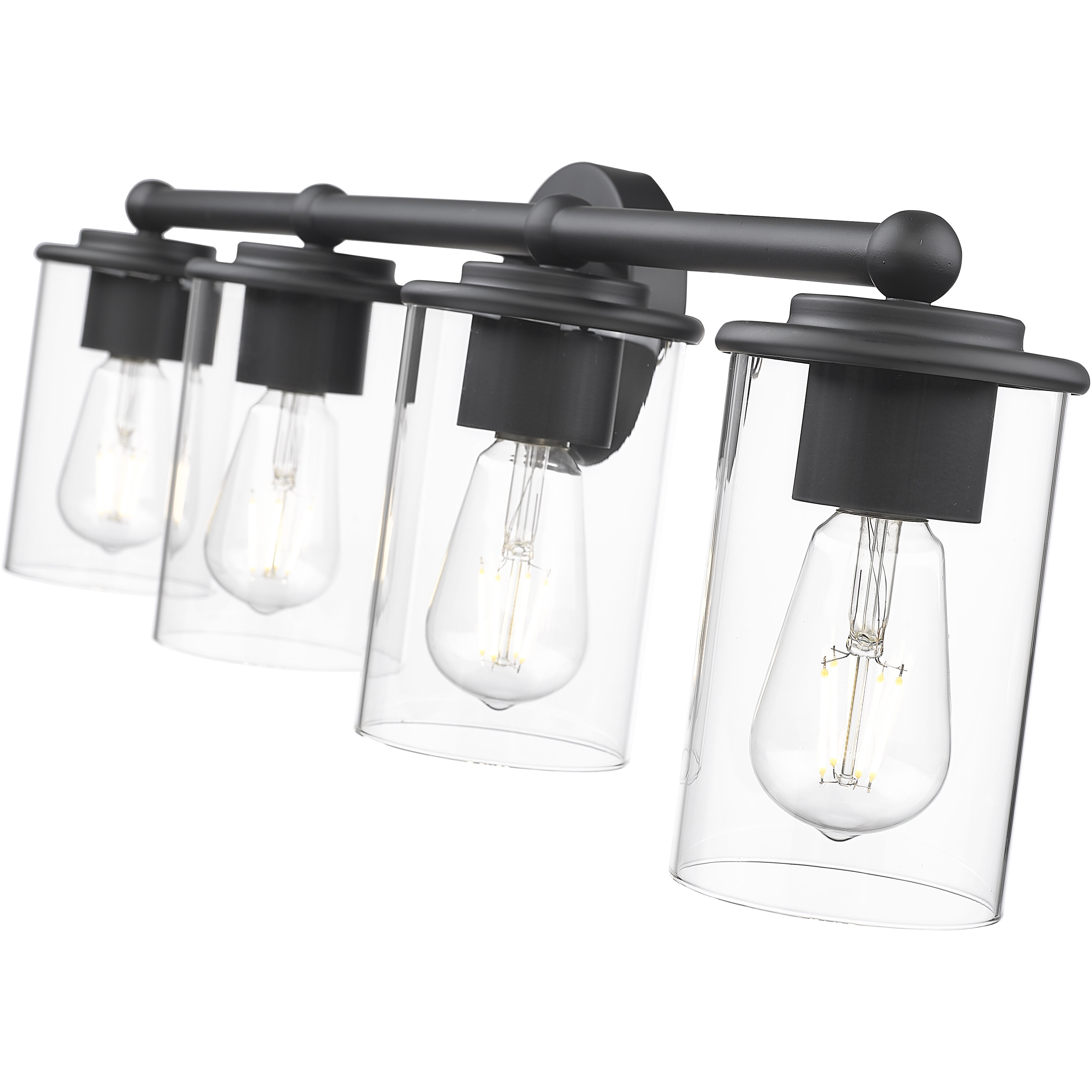 Thayer 4 Light 30.75 inch Matte Black Vanity Wall Light