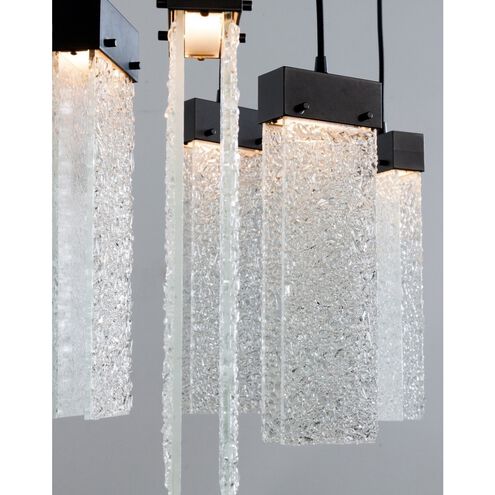 Parallel LED 16.5 inch Classic Silver Chandelier Ceiling Light in 3000K LED, Clear Granite, Round Multi-Port