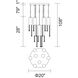Extended 9 Light 20 inch Chrome Multi Light Pendant Ceiling Light