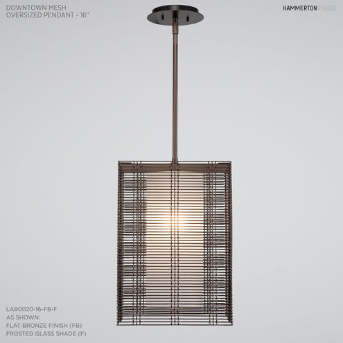 Downtown Mesh LED 11.6 inch Flat Bronze Pendant Ceiling Light in 3000K LED, Frosted, Oversized