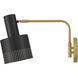 Casey 16.75 inch 10 watt Lacquered Brass and Black Swing Arm Sconce Wall Light in Lacquered Brass with Black