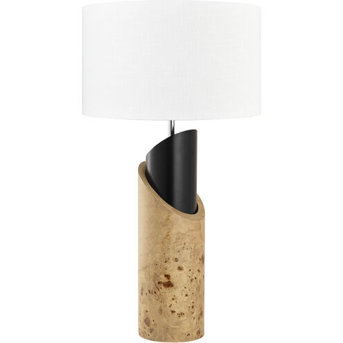 Kincaid 29.5 inch 150 watt Natural Burl and Matte Black Table Lamp Portable Light