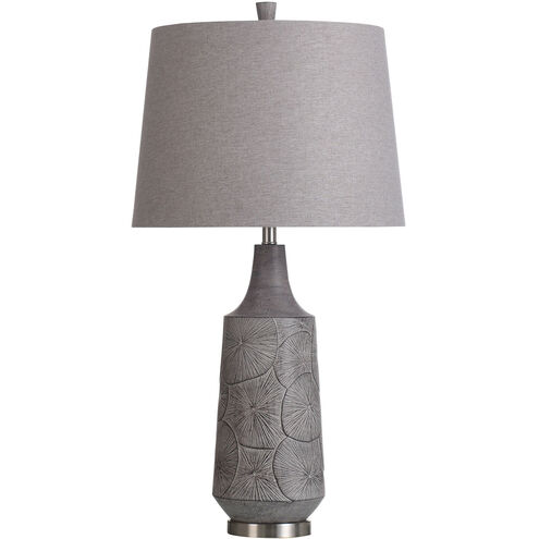 Bulwell 37 inch 150.00 watt Grey Textured/Brushed Steel/Light Grey/Oatmeal Table Lamp Portable Light