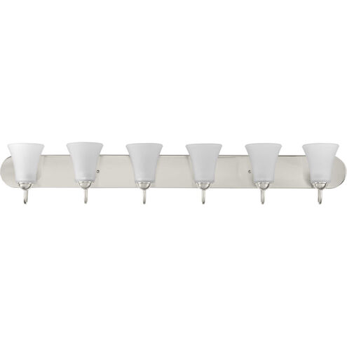 Classic 6 Light 48 inch Brushed Nickel Bath Vanity Wall Light