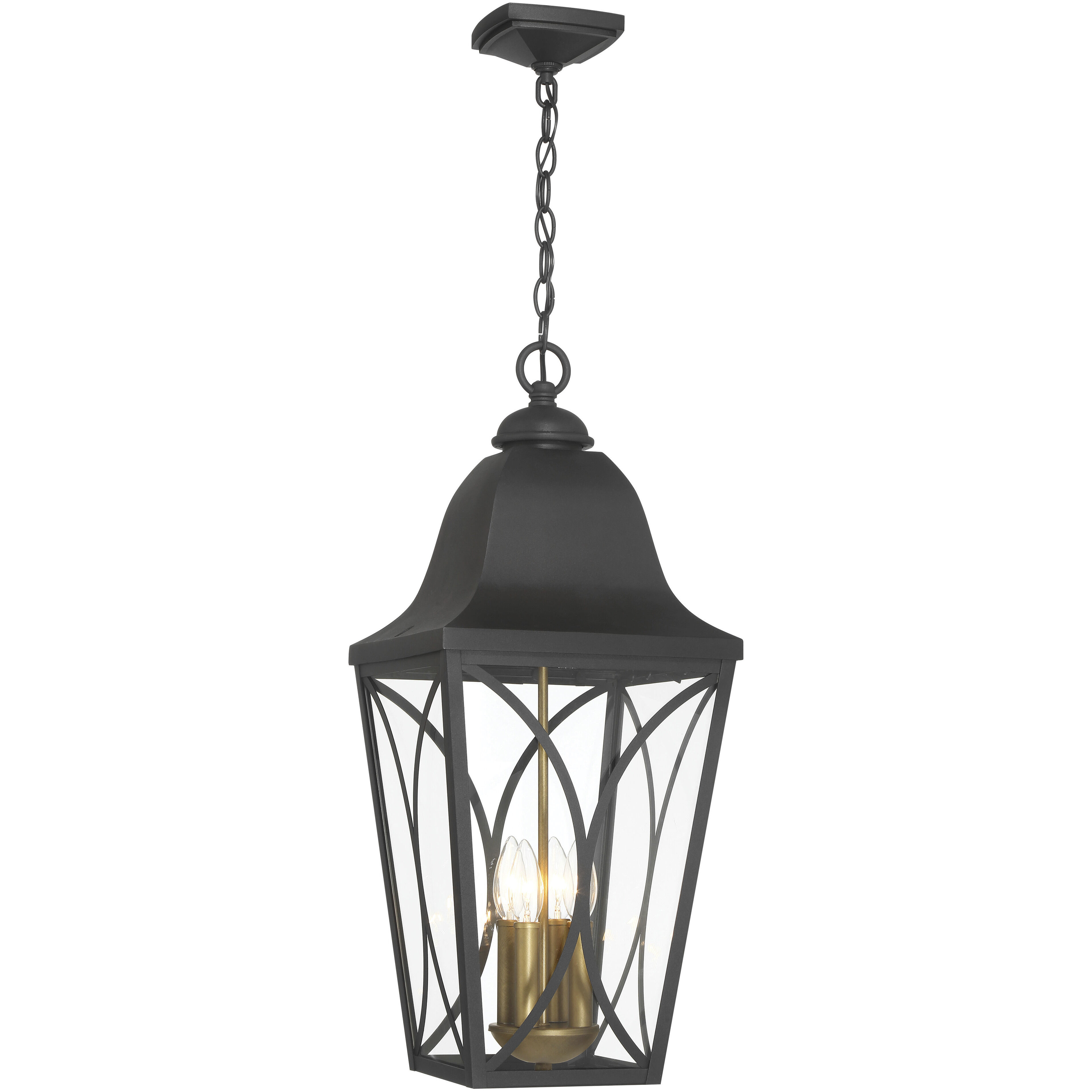 Cardigan 3 Light 11 inch Sand Coal and Olden Brass Outdoor Pendant, Great Outdoors