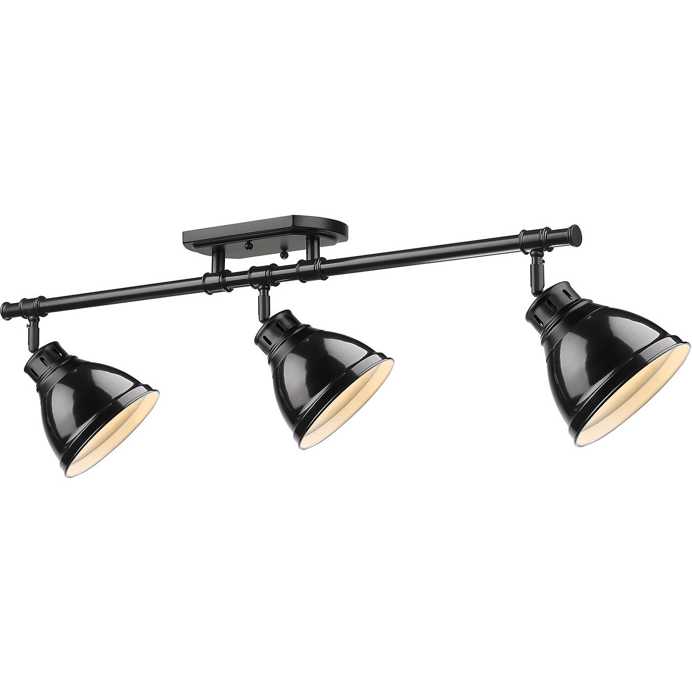 Yep Duncan 3 Light 35.38 inch Matte Black Semi-Flush Mount Ceiling Light, Track Light