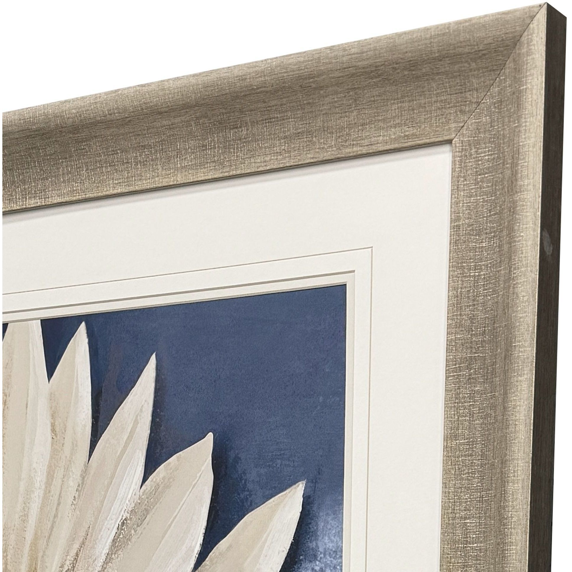Blue Dry Palms Blue and Beige Framed Art, Propac