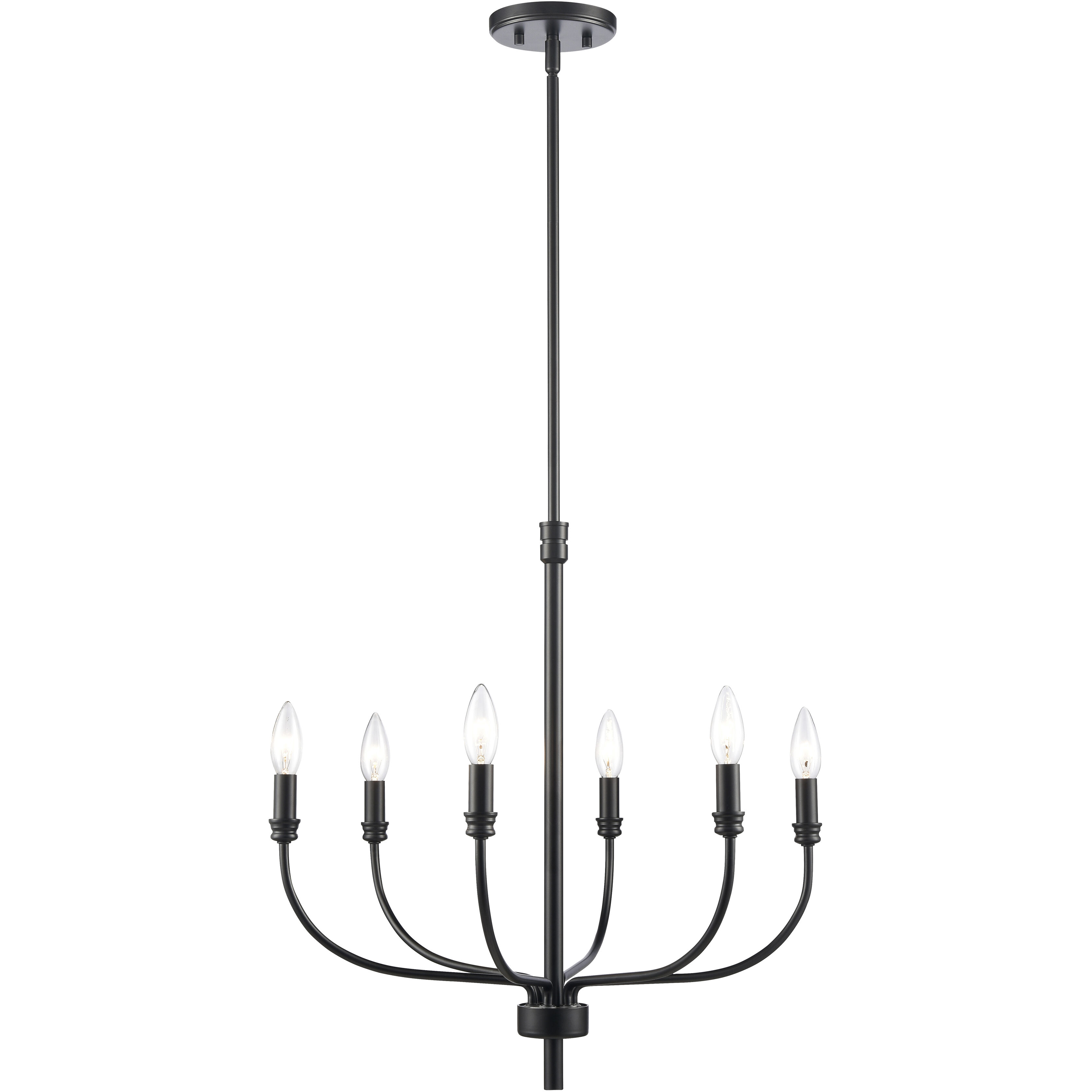 Newland 6 Light 21 inch Matte Black Chandelier Ceiling Light