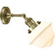 Franklin Restoration Small Oxford 1 Light 8 inch Antique Brass Sconce Wall Light in Incandescent, Matte White Glass, Franklin Restoration