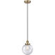 Edison Beacon LED 8 inch Antique Brass Mini Pendant Ceiling Light