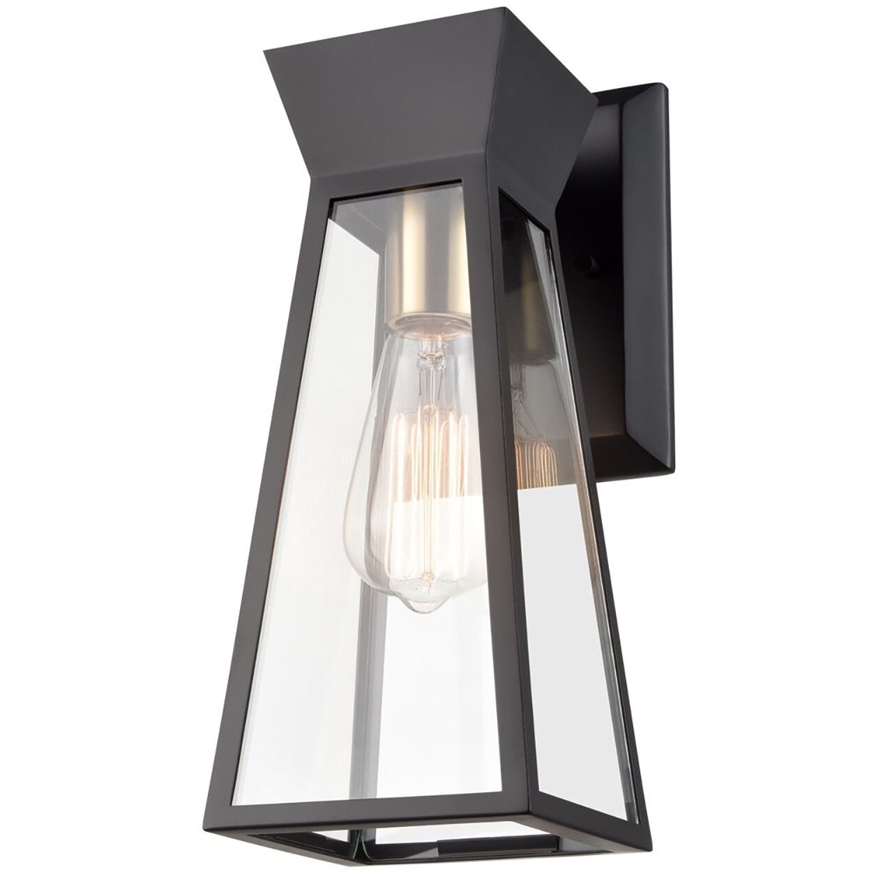 Lucian Wall Sconce Wall Light in Black and Brushed Brass