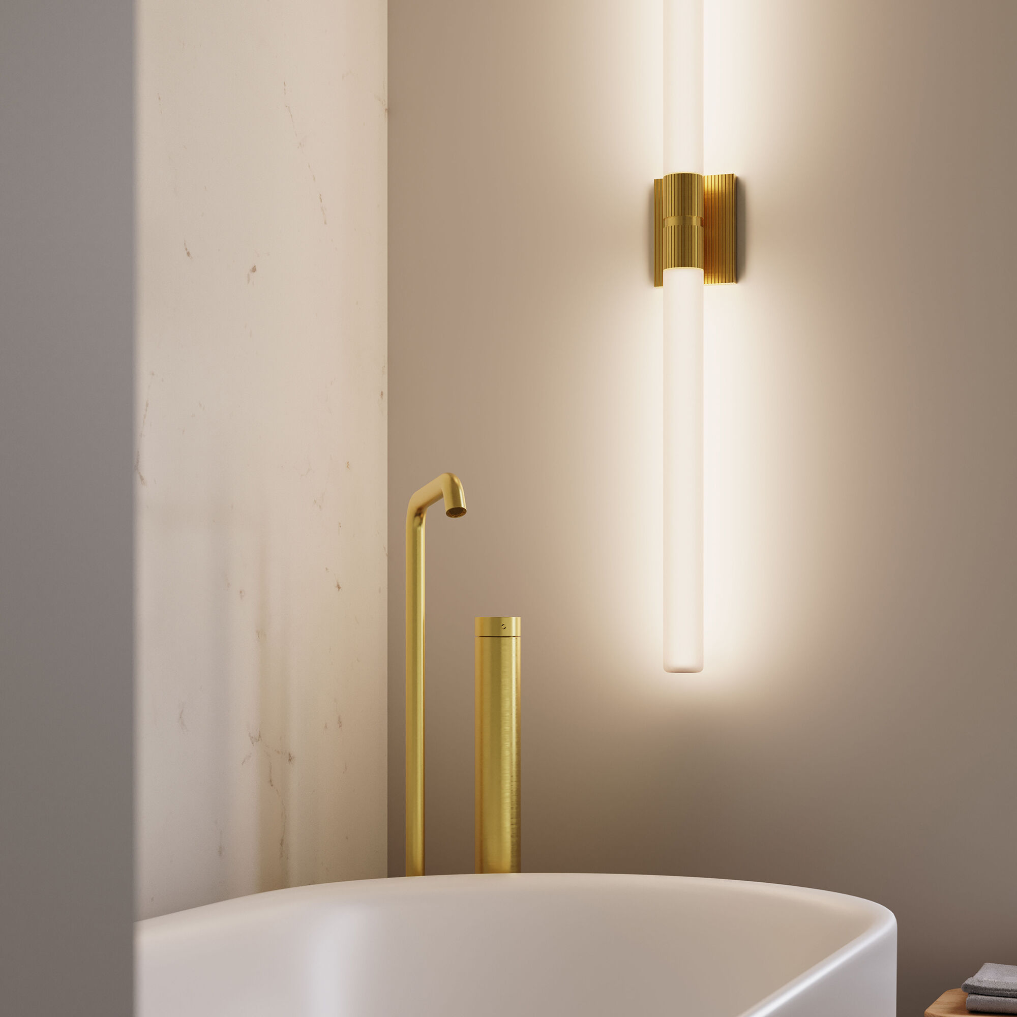 Scepter LED 4.5 inch Satin Brass Bath Bar Wall Light