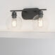 Pruitt 2 Light 16.5 inch Matte Black Bath Light Wall Light in Clear Glass