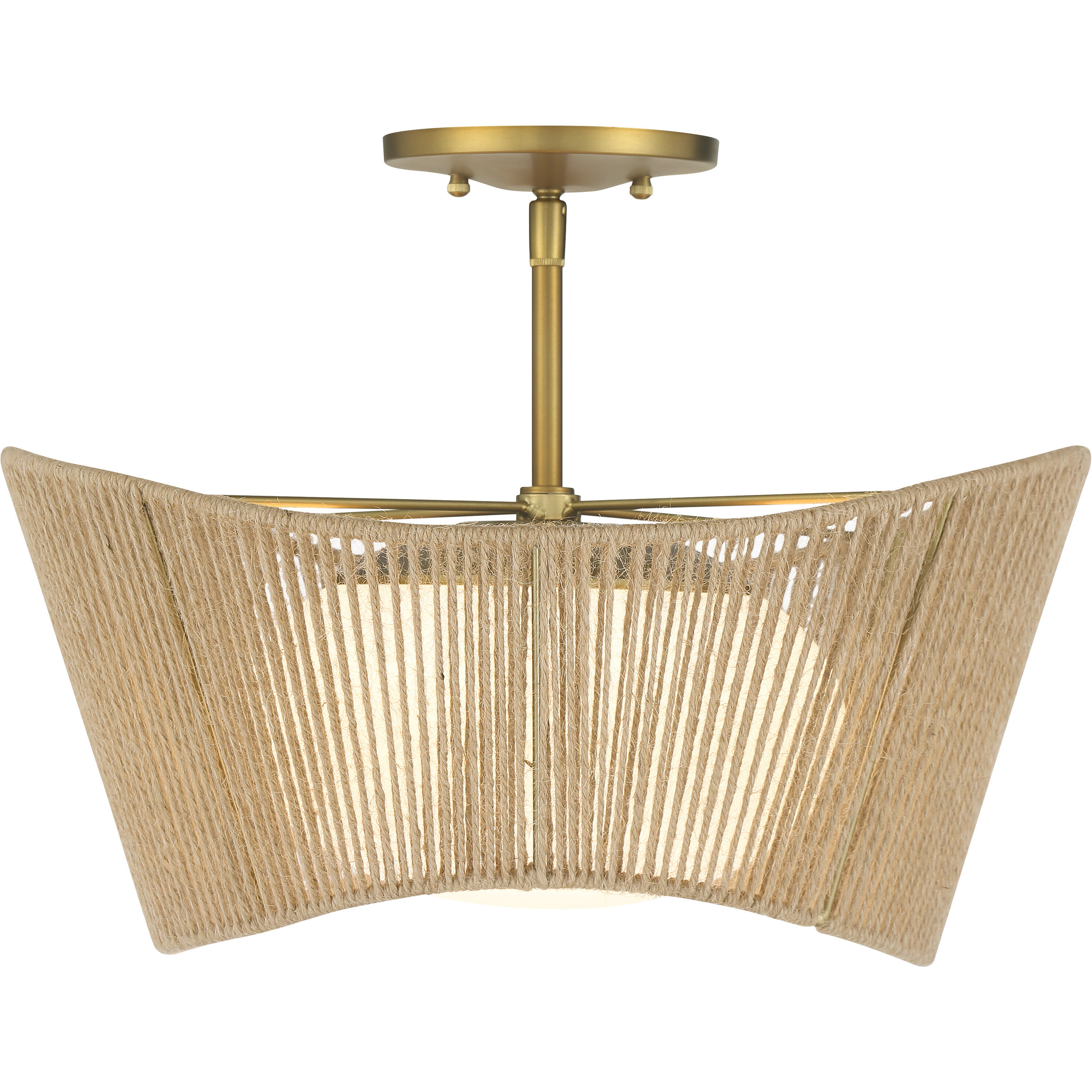 Key Largo 1 Light 16 inch Soft Brass Semi Flush Ceiling Light