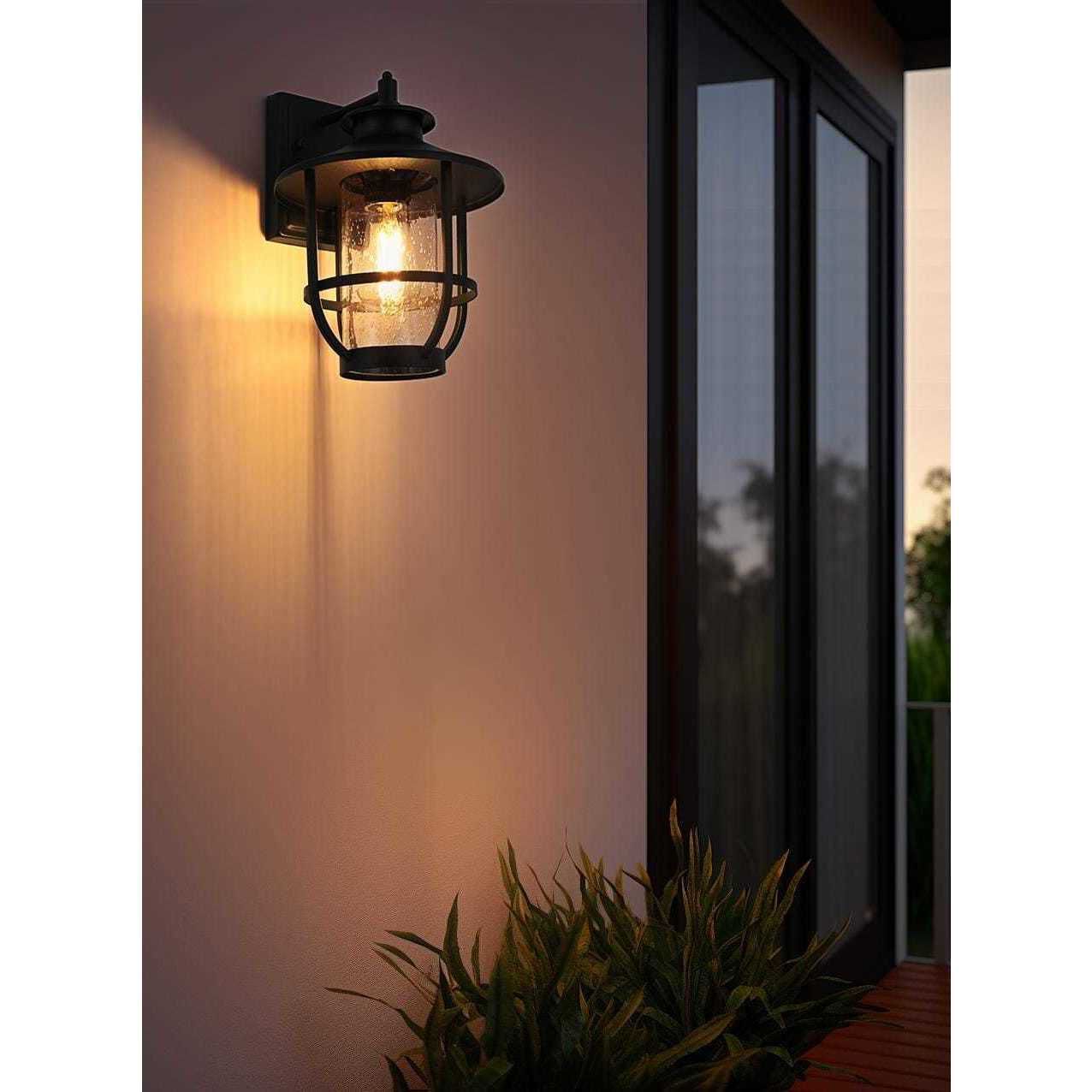 Janney 1 Light 12.5 inch Black Outdoor Wall Sconce