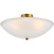 Jeanne 3 Light 19.7 inch Brass Flush Mount Ceiling Light