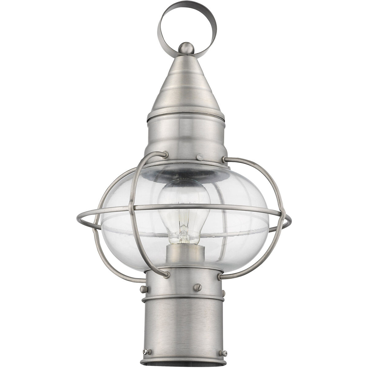 Newburyport 1 Light 15 inch Brushed Nickel Outdoor Post Top Lantern