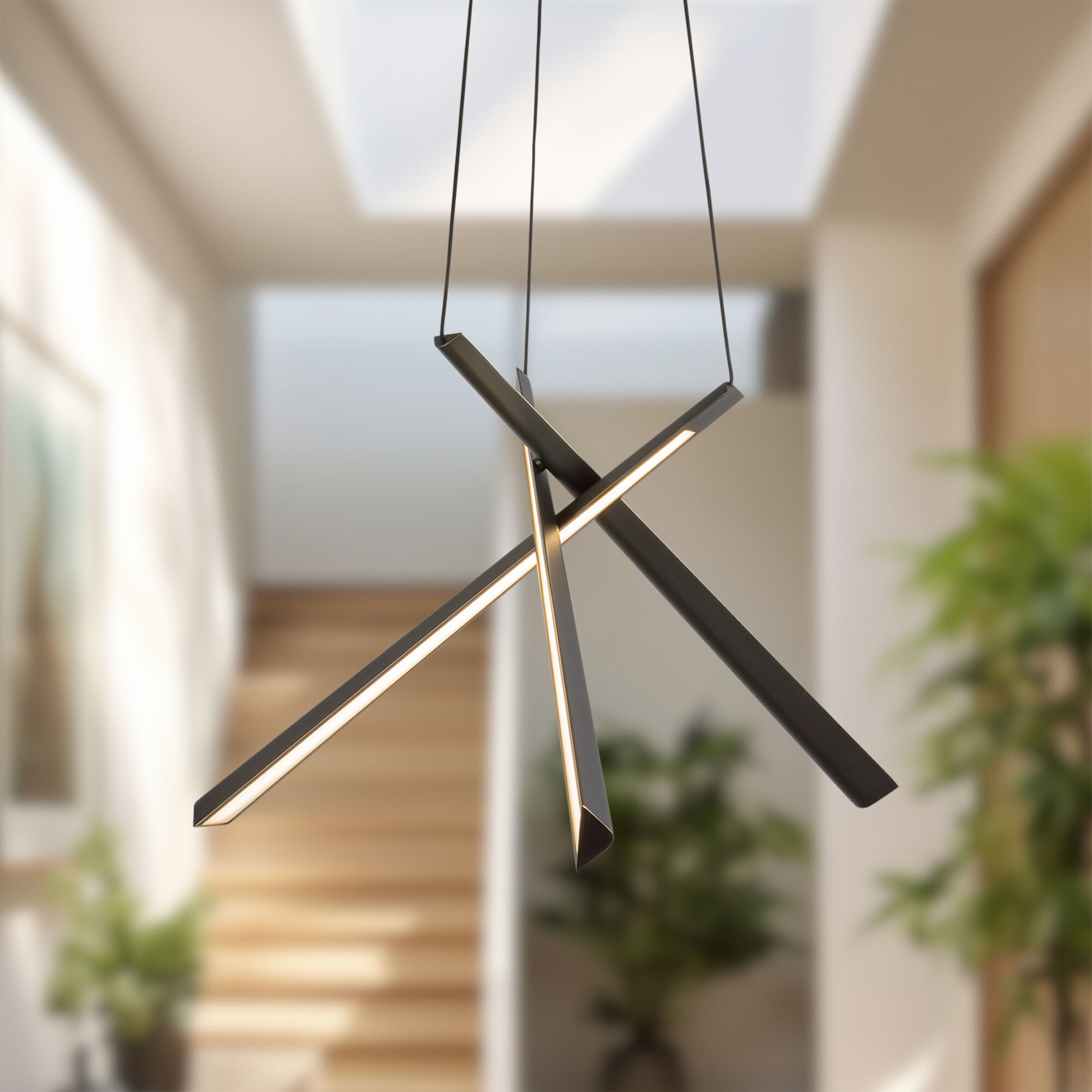 Lex LED 19.63 inch Urban Bronze Chandelier Ceiling Light