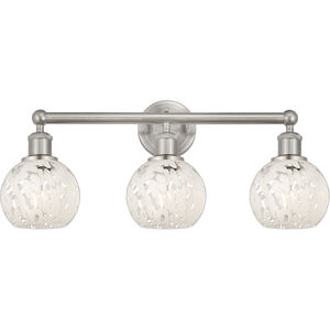 Edison White Mouchette 3 Light 24.00 inch Bathroom Vanity Light