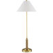Ippolito 36.5 inch 60 watt Antique Brass and Natural Console Lamp Portable Light