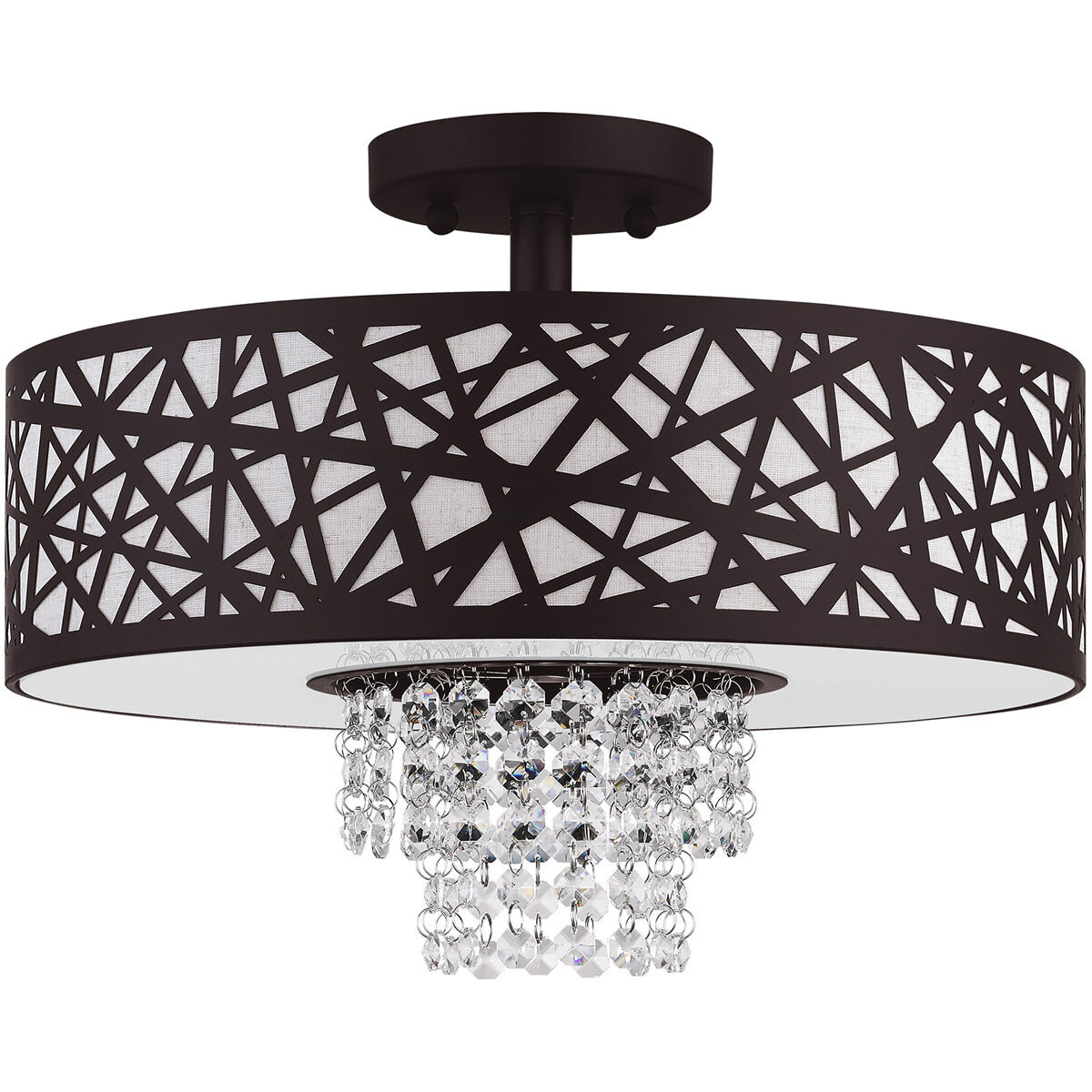 Allendale 3 Light 15 inch Bronze Semi-Flush Mount Ceiling Light