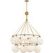 Lisa McDennon Skye 18 Light 53.25 inch Heritage Brass Chandelier Ceiling Light in Heritage Brass / Cased Opal, Multi Tier