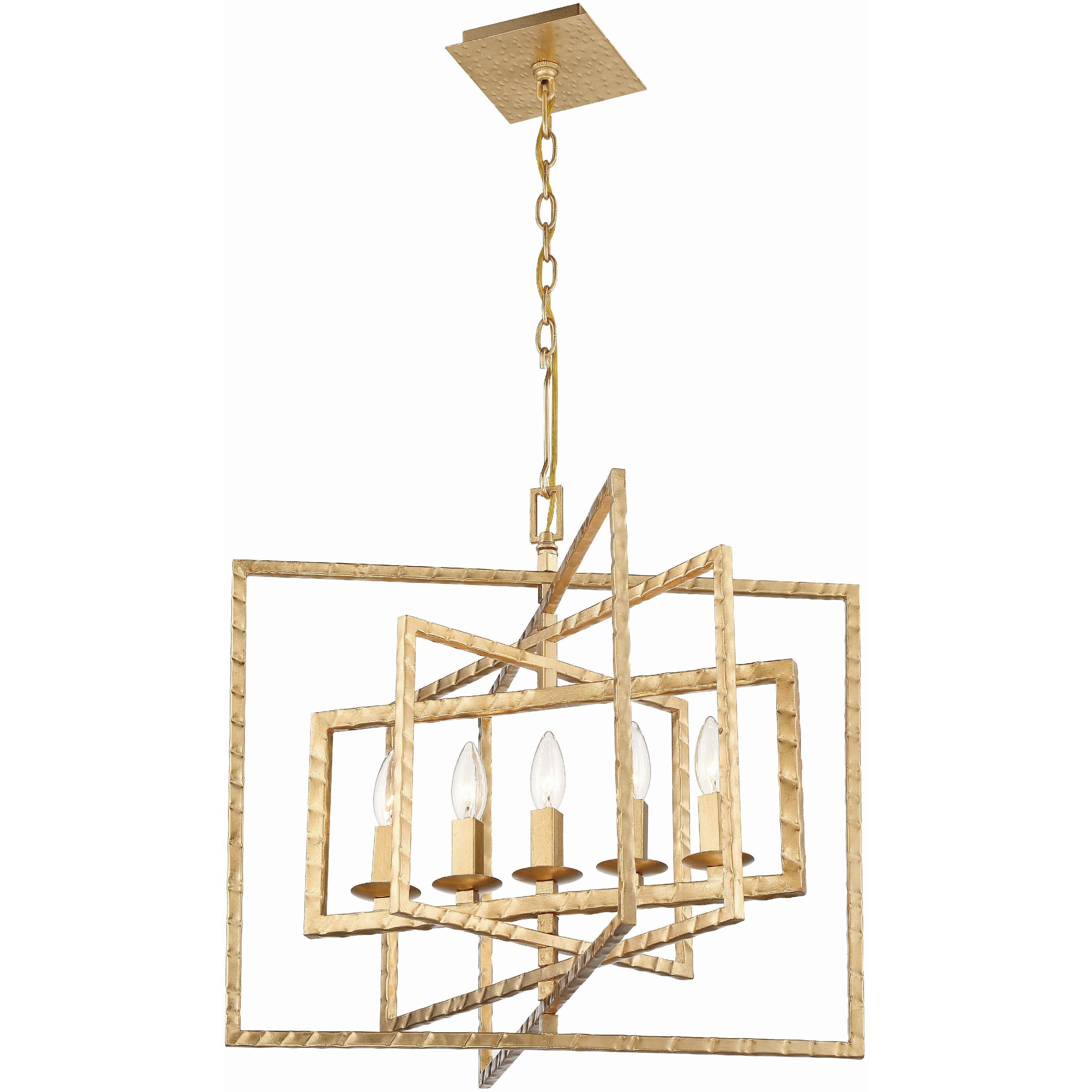 Capri 5 Light 24 inch Antique Gold Chandelier Ceiling Light