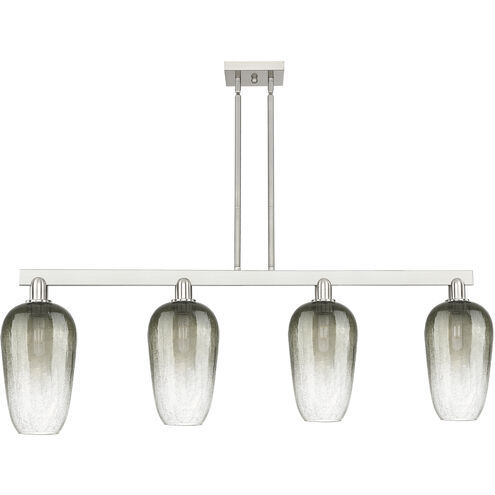 Brookhaven Flute Island Light Ceiling Light in Brushed Satin Nickel, Slate Glass
