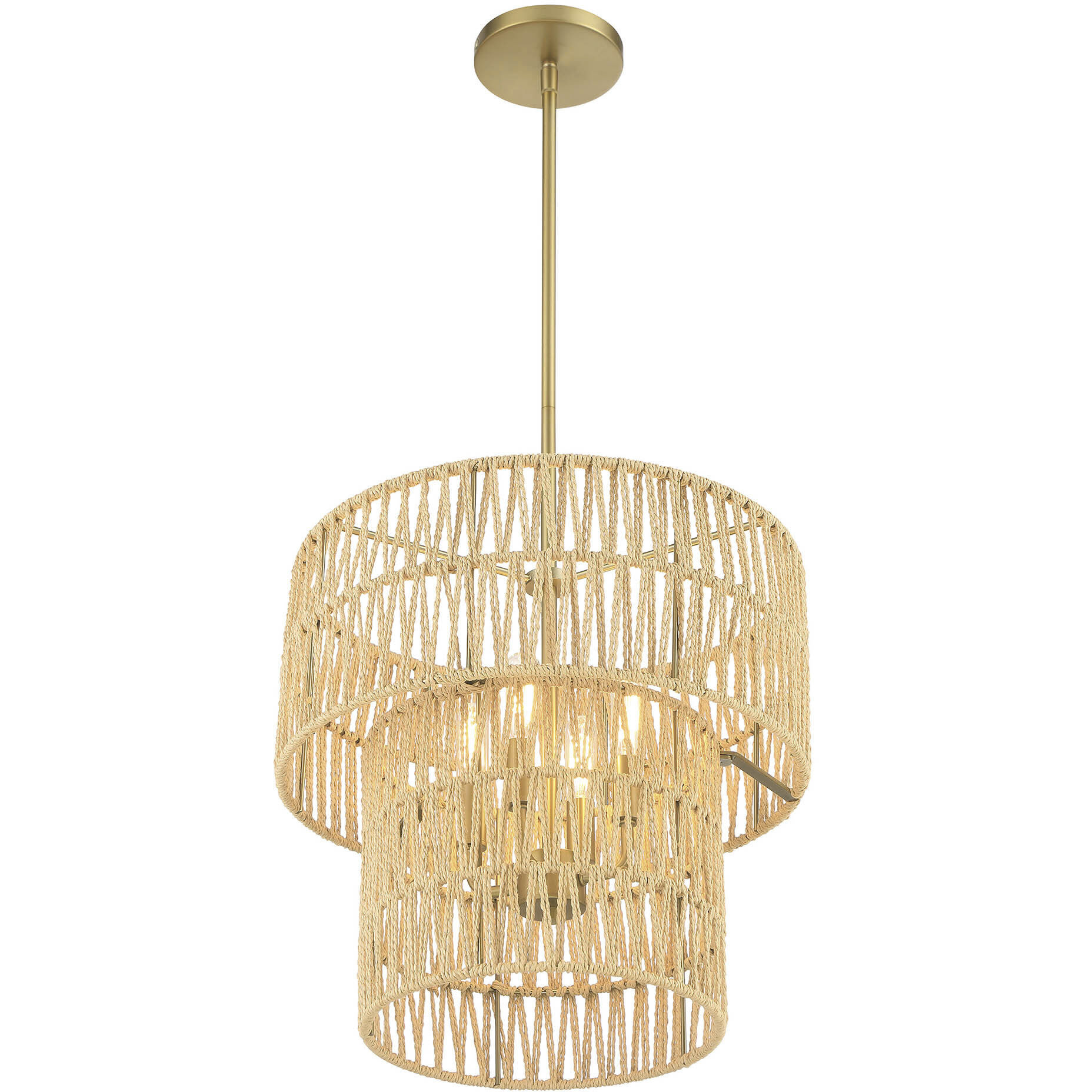 Bungalow Heaven 4 Light 16 inch Soft Brass Pendant Ceiling Light