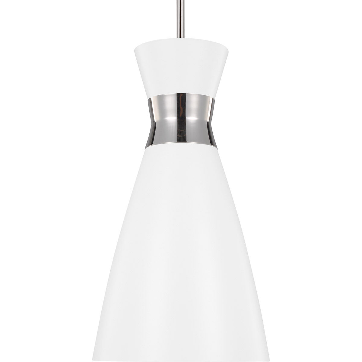 ED Ellen DeGeneres Heath Pendant Ceiling Light in Matte White / Polished Nickel