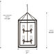 Smyth Pendant Ceiling Light in Gunmetal Bronze, Clear Glass, Caged