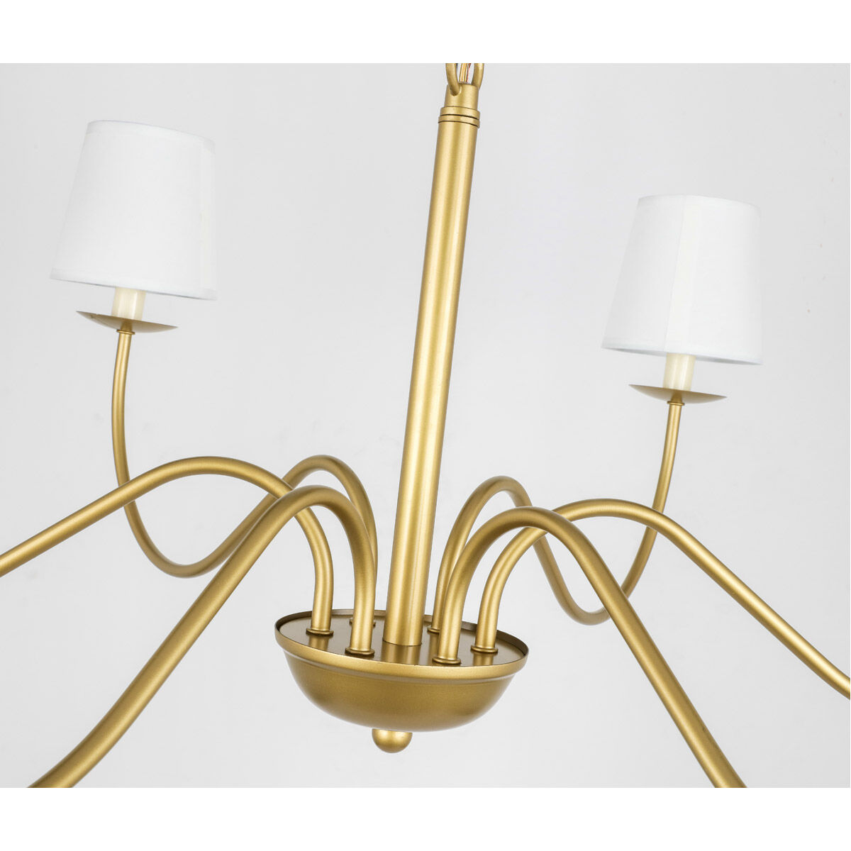 Eclipse 6 Light 37 inch Brass Chandelier Ceiling Light