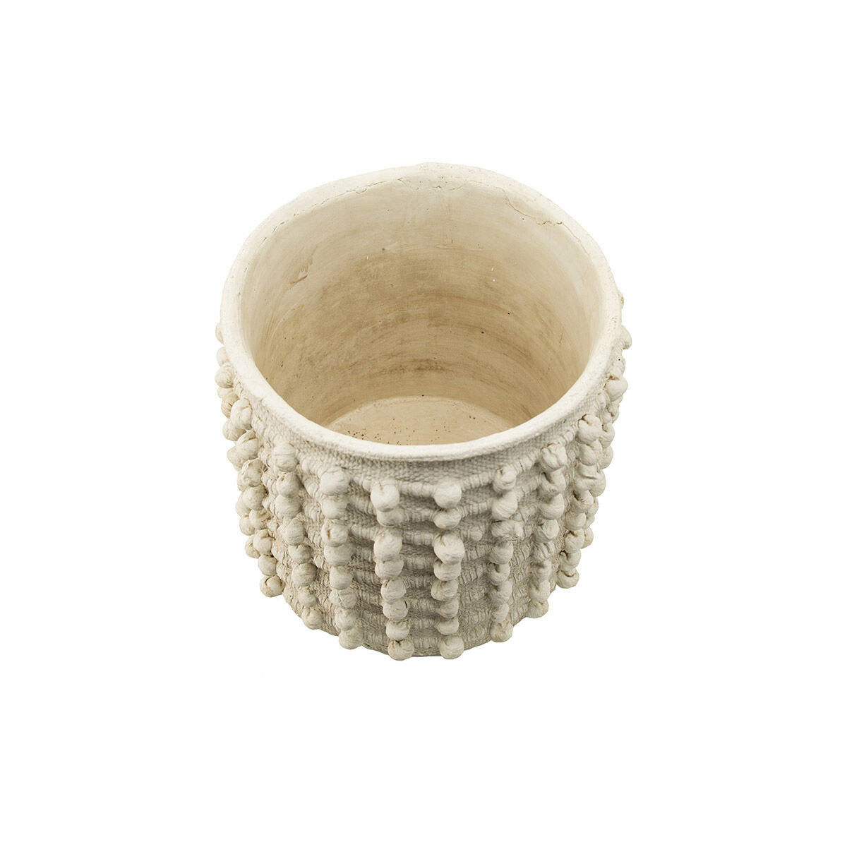 Round Cream Outdoor Planter
