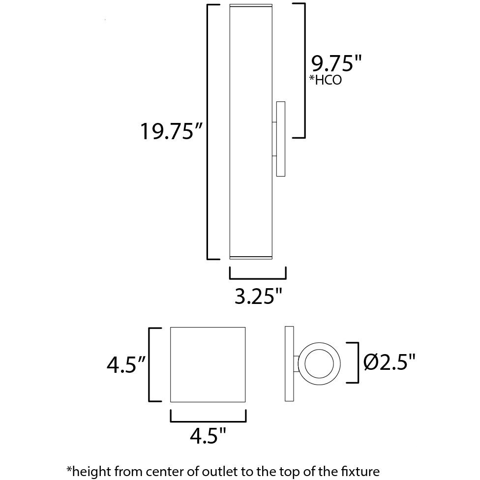 Calibro LED 19.75 inch Black Outdoor Wall Mount