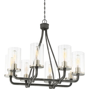 Sherwood 8 Light 25 inch Iron Black and Brushed Nickel Accents Chandelier Ceiling Light