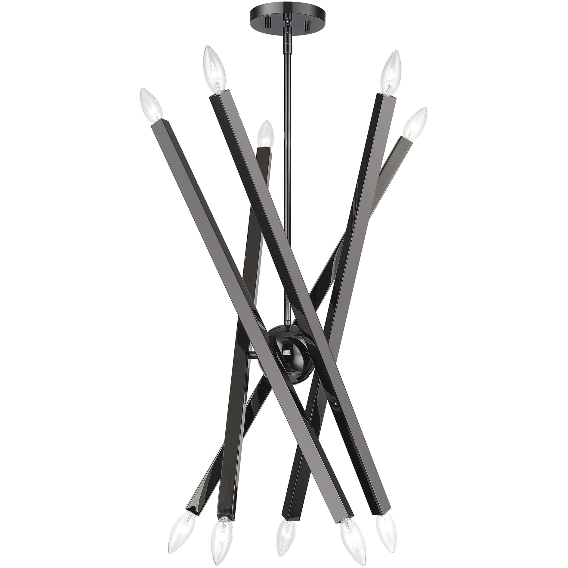 Monaco 10 Light 32 inch Black Chrome Chandelier Ceiling Light