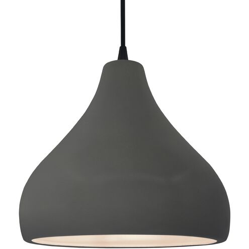 Radiance 1 Light 13.5 inch Gloss Grey and Matte Black Pendant Ceiling Light