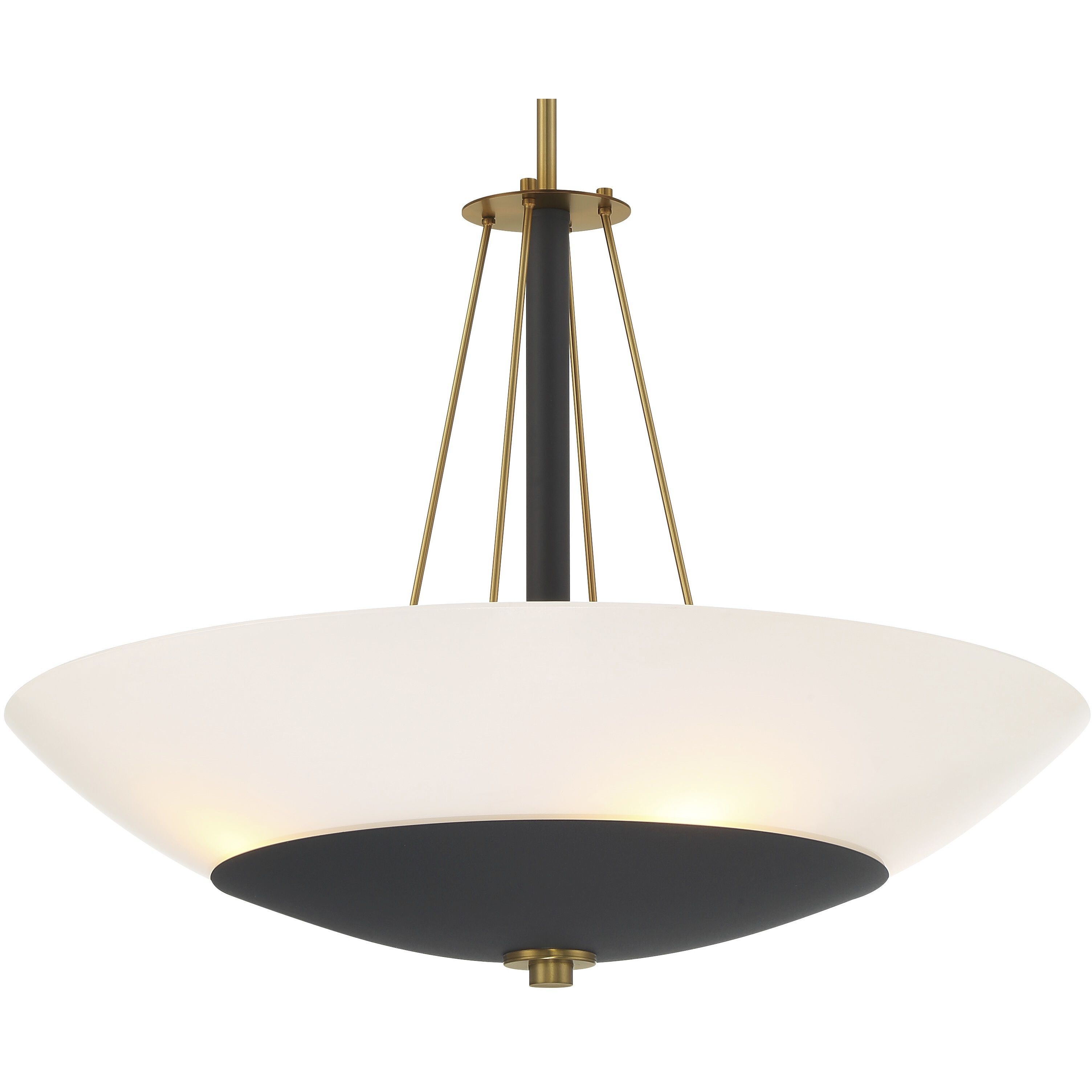 BAX 4 Light 24 inch Sand Coal and Soft Brass Pendant Ceiling Light