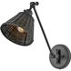 Arti 1 Light 7.75 inch Black Indoor Wall Sconce Wall Light in Black / Black Rattan