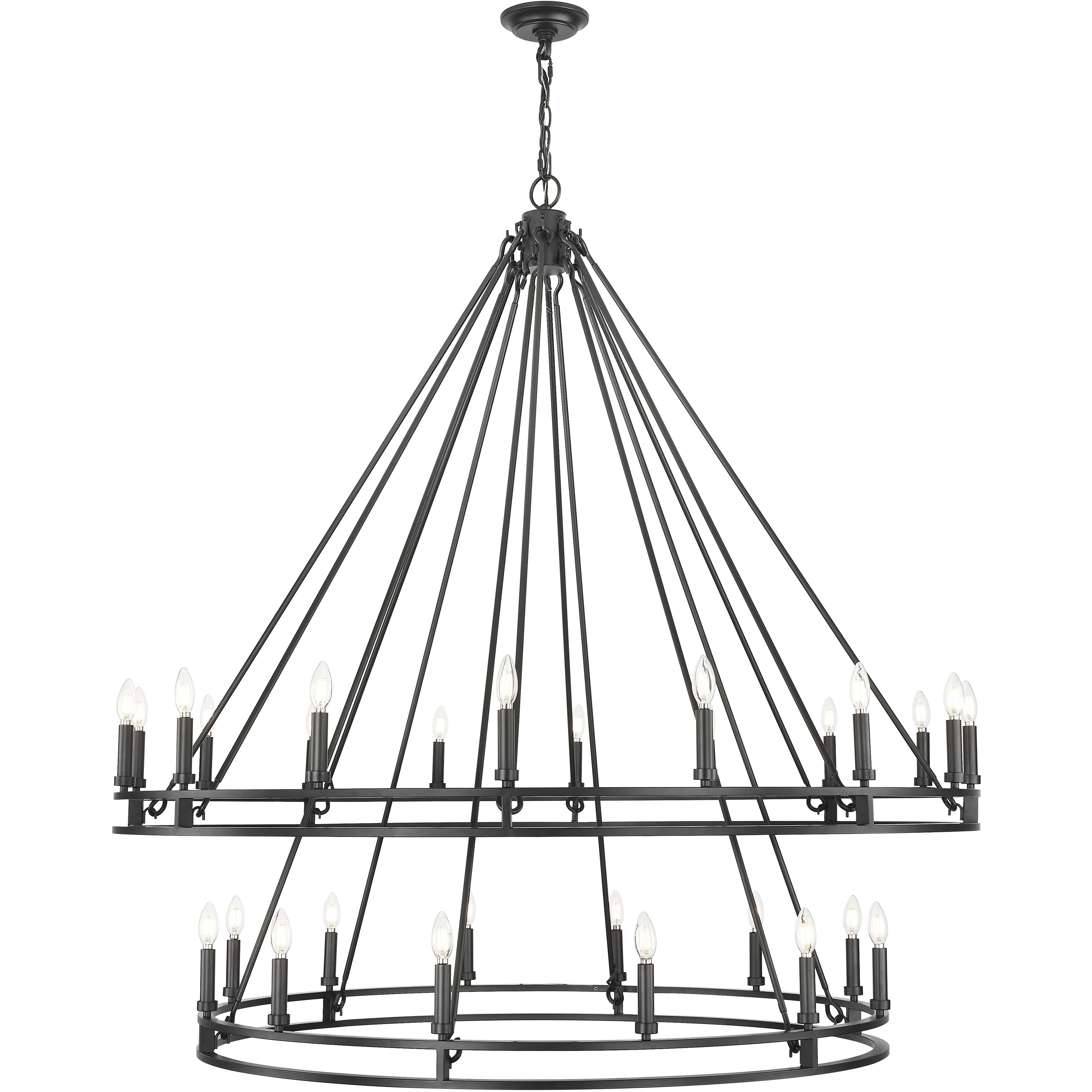 Dennison 28 Light 60 inch Matte Black Chandelier Ceiling Light