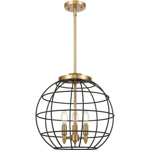 Lake Placid 3 Light 16 inch Satin Gold Pendant Ceiling Light