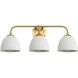 Shepard 3 Light 24.63 inch Modern Brass Vanity Light Wall Light in Matte White