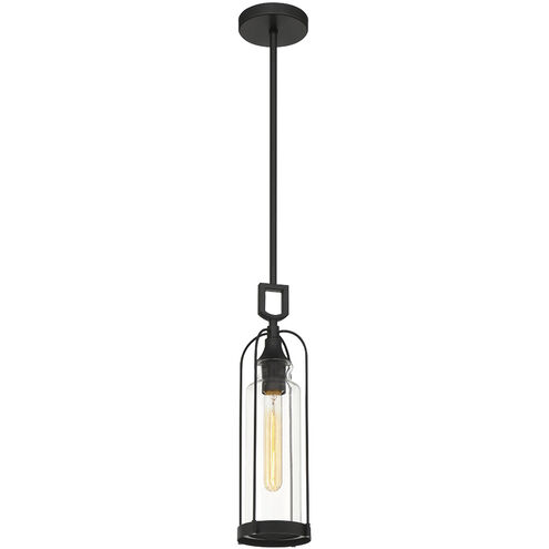 Yasmin 1 Light 5 inch Satin Black Outdoor Pendant