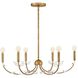 Aliso 6 Light 30 inch Distressed Brass Chandelier Ceiling Light