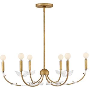 Aliso 6 Light 30 inch Distressed Brass Chandelier Ceiling Light