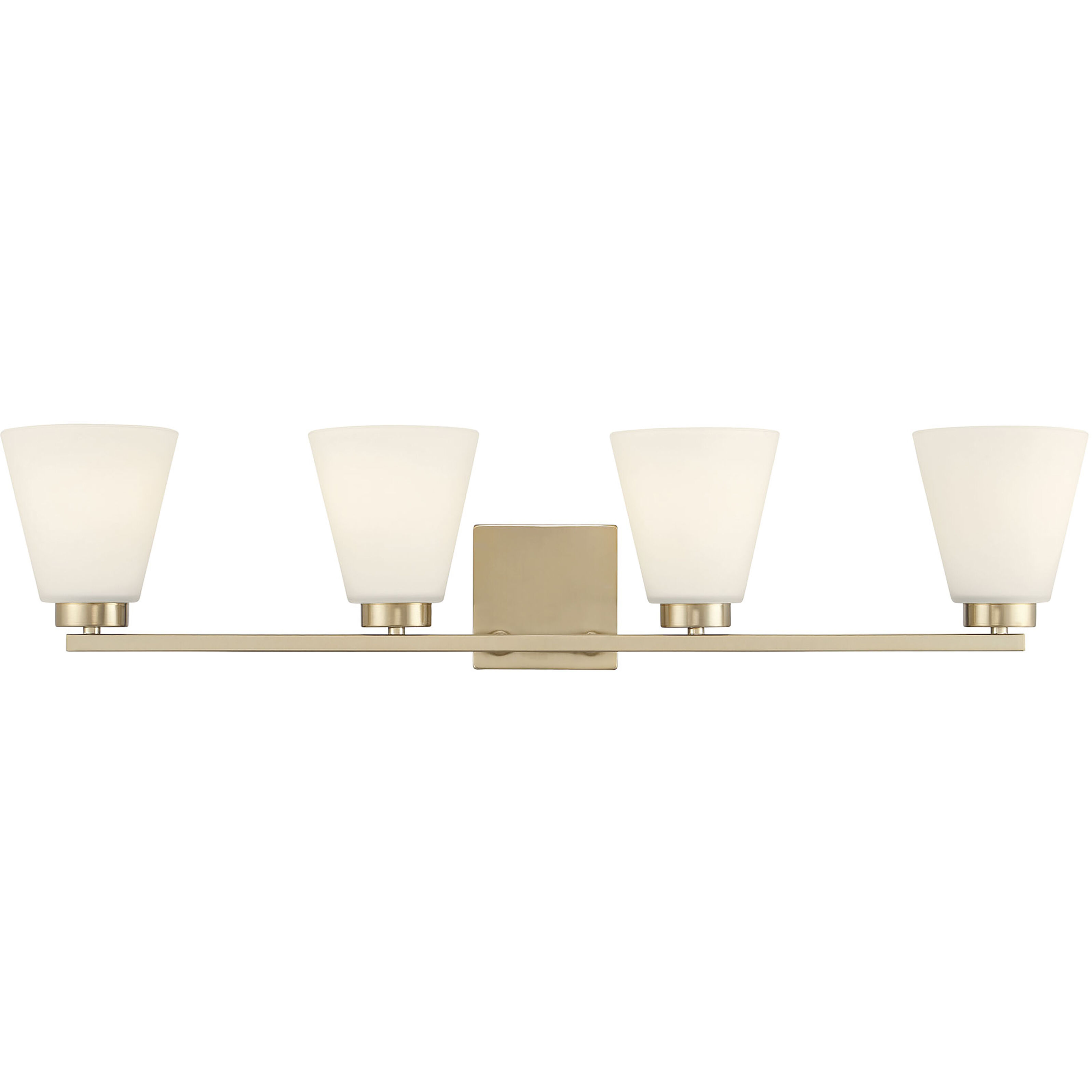 Strayhan 4 Light 31 inch Modern Gold Bathroom Vanity Light Wall Light